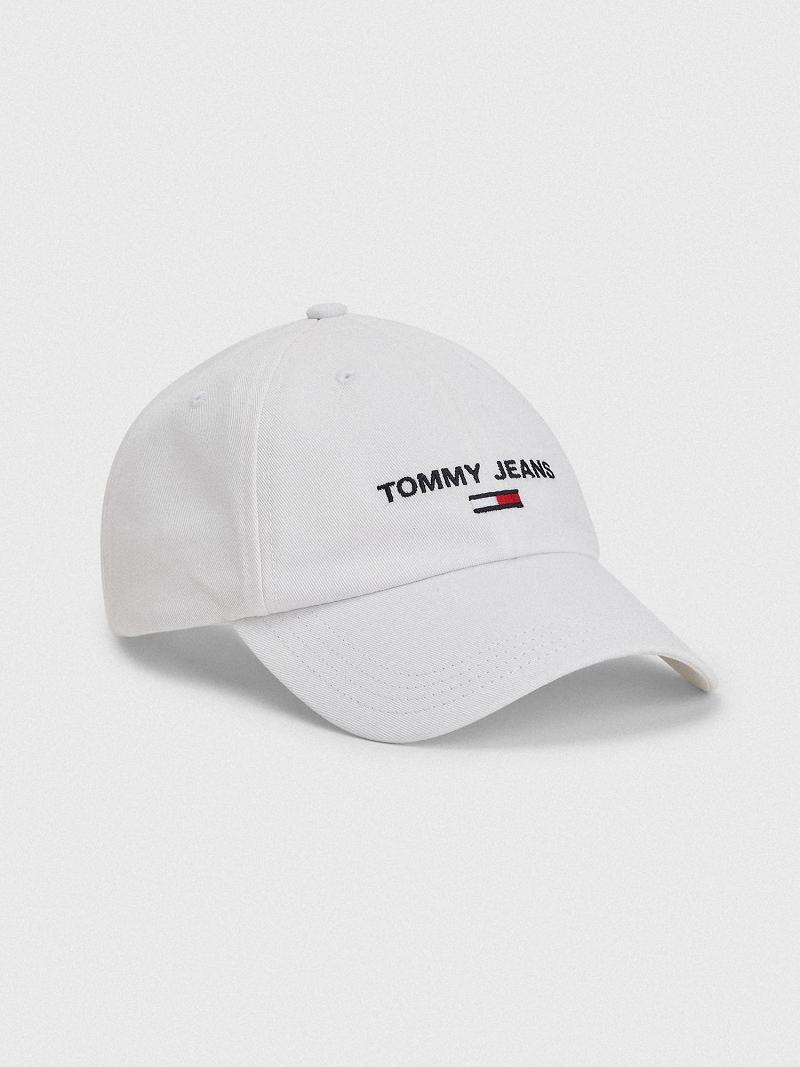 Férfi Tommy Hilfiger Tommy Jeans Flag HATS Fehér | HU 1522FDN